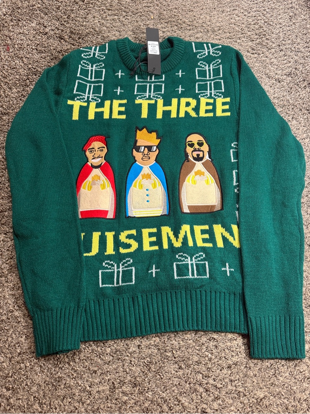 Men's Green 'The Three Wisemen' Graphic Crewneck Sweater